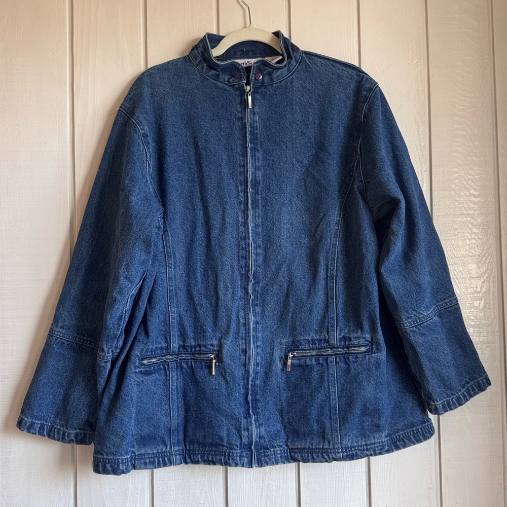 Vintage North Style Denim Zip Up Jacket